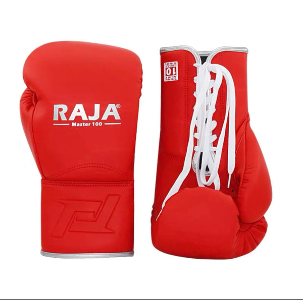 Luvas RAJA de Boxe e Muay Thai Masculina / Feminina Vermelha